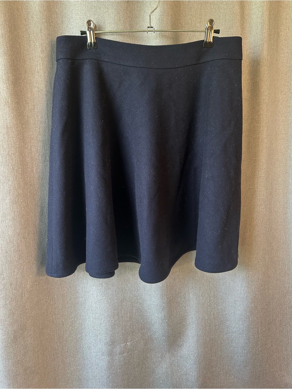Boden Navy Wool A Line Mini Skirt Quiet Luxury Dark Academic Preppy 10R